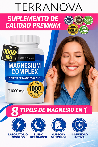 💎Magnesium Complex 1000 mg ORIGINAL ✨8 tipos de magnesio en 1 ⚡120 cápsulas en total 💊