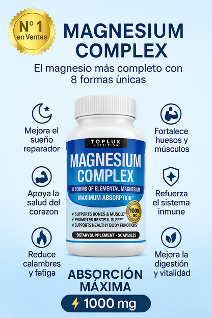 💎Magnesium Complex 1000 mg ORIGINAL ✨8 tipos de magnesio en 1 ⚡120 cápsulas en total 💊